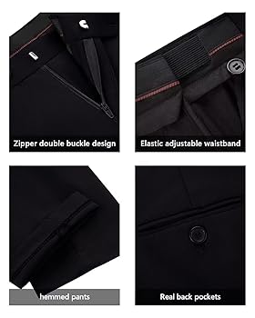 スーツ Imelda Tailored Double Button Formal Jacket + Pants AIBUYTA Black Suit for Men, 2 Piece Wedding Prom Tuxedo 2